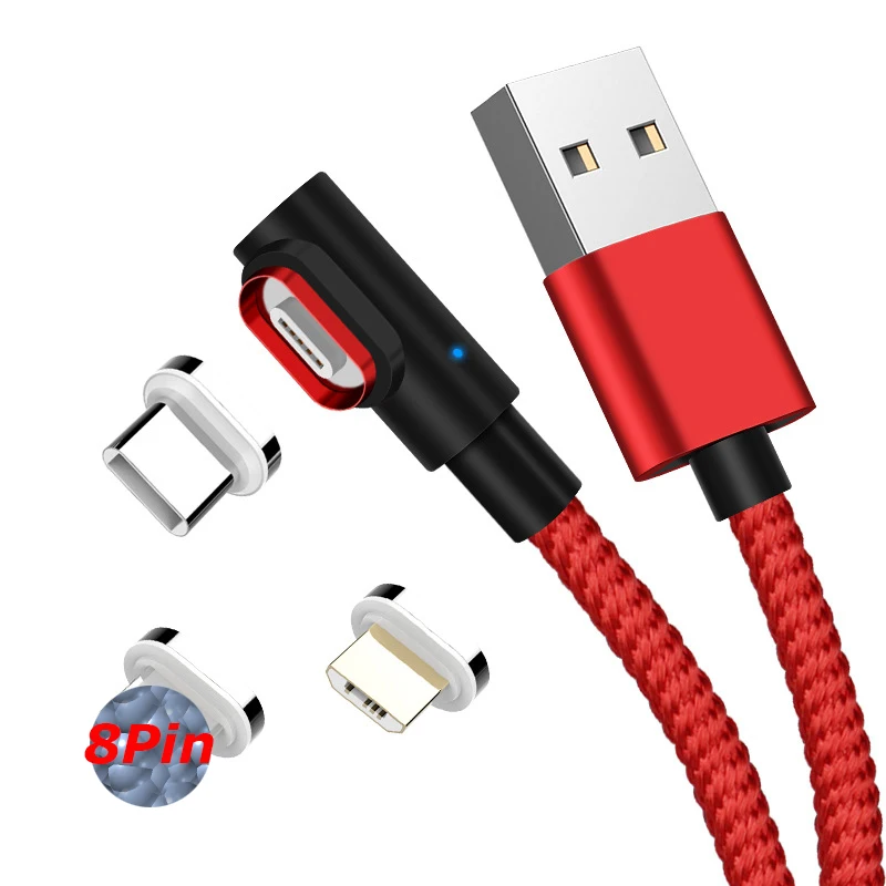 5А Магнитный USB кабель супер быстрая зарядка C Micro провод 90 градусов телефон магнит