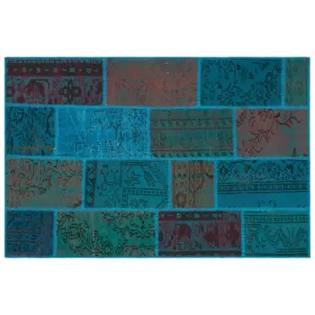 

Handmade Turquoise Vintage Overdyed Patchwork Area Rug 120x180 Cm-3'11''X5'11''