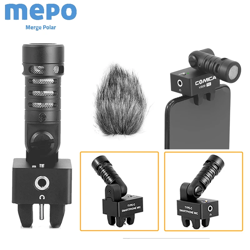 

3.5mm Smartphone Microphone Cardioid TYPE-C Wireless Microphone for iPhone Samsung Huawei Mobile Phone Directional Video Mic