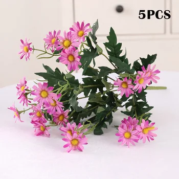 

5PCS Artificial Flowers Silk Daisy Artificial Daisy for Home Wedding Decoration GQ