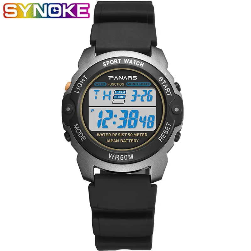 

SYNOKE Men Digital Watches Fashion Sports Waterproof Multi Function Wrist Watches Large Dial LED Alarm Clocks Students Watches
