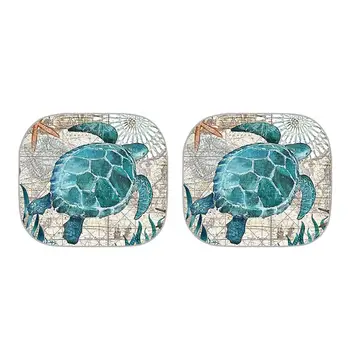 

Windshield Sun Shade Vintage Turtle Pattern Foldable 2-Piece Car Front Window Sunshade Blocks UV Rays Sun Visor Titanium Silver