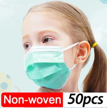 

50pcs Child Face Mask 3-Ply antivirus Anti-virus Anti-Dust Anti Dustproof Smoke Pollution Mask child mask PM2.5 protective mask