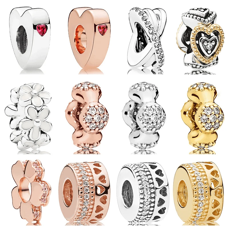 

PDB 04 925 Silver Multicolored Zircon Shining Charm Heart Walking Multicolored Wildflower Galaxy Zircon Spacing Pearl