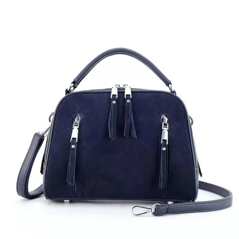 BLUE-2BAG Новейшая Женская Замшевая сумка на плечо из спилка, модная женская седельная сумка, повседневная сумка-хобо, сумка через плечо с верхней ручкой, сумки Bolsa - Цвет: BLUE-2BAG