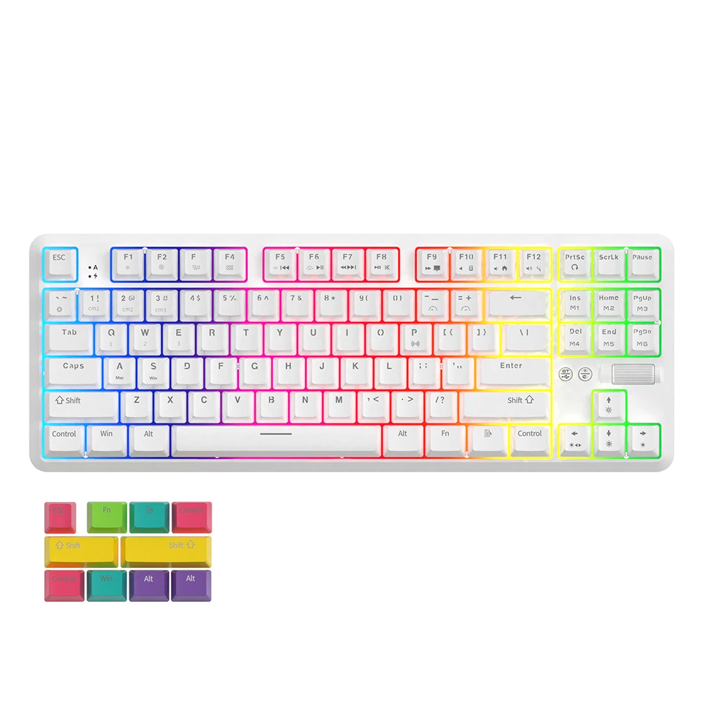 Механическая игровая клавиатура с 87 клавишами RGB AJAZZ K870T BT и Проводная