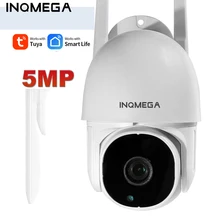 INQMEGA cámara inteligente TUYA de 5MP, videocámara IP PTZ para exteriores, con Wifi, seguimiento automático, Google Home, Alexa, videovigilancia, MINI