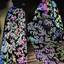 50 см* 130 см/шт./шт. Светоотражающая светящаяся сетка Красная ткань футуристическая технология плащ сумка цветной, отражающий luminou