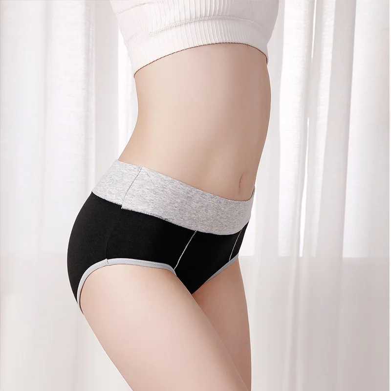 Women's Soft Cotton Underwear Panties,Mid-High Waist Comfortable Breathable Hipster Briefs