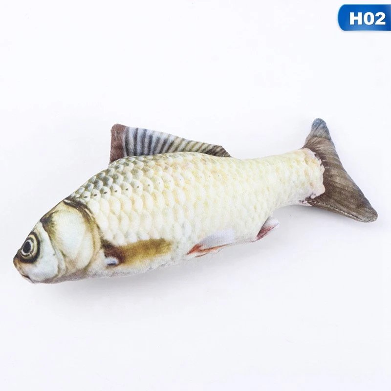 Soft Plush 3D Fish Shape Cat Toy Interactive Gifts Fish Catnip Toys Stuffed Pillow Doll Simulation Fish Playing Toy For Pet