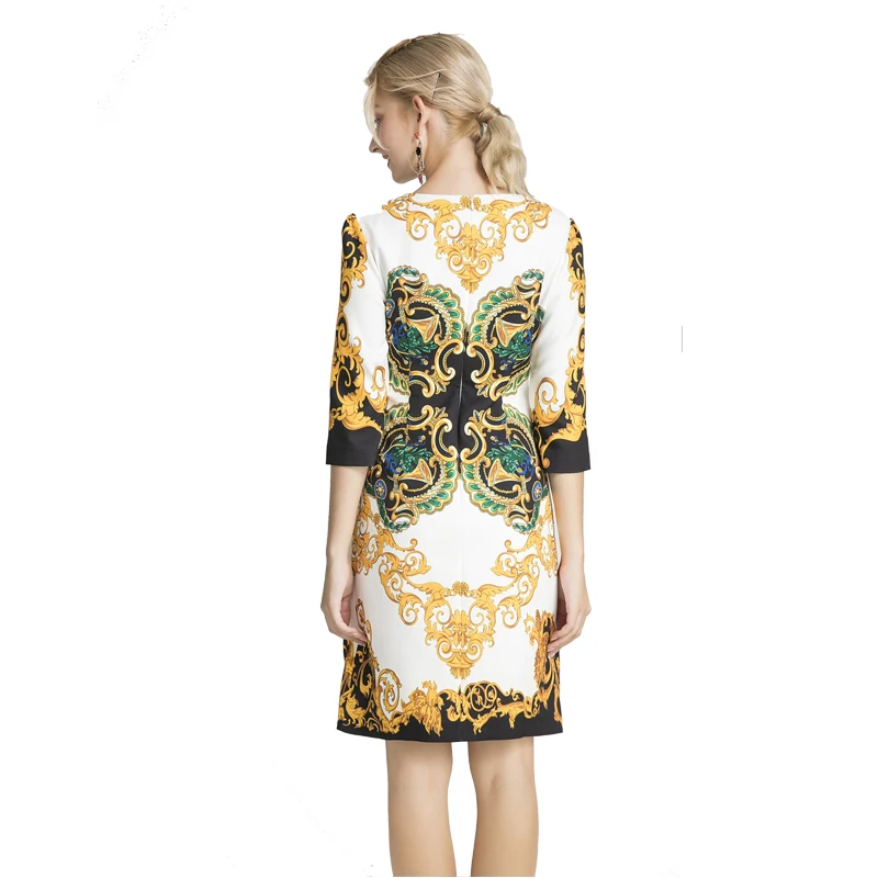 Ropa mujer, осень, модное подиумное платье, высокое качество, женское платье с блестками, Великолепное платье с бриллиантами и круглым вырезом, офисное платье