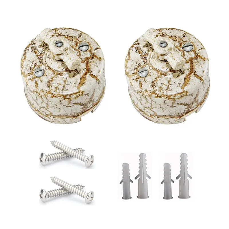 Gang Double Way Interruptor de Luz Rotativo Cerâmica do Vintage 240v 10a Alta Qualidade Melhoria da Casa Peças um