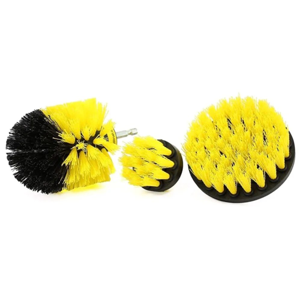 yellow 3 шт. Набор Щеток Для скруббера для ванной комнаты, щетка для скруббера, щетка для чистки, Набор насадок для аккумуляторной дрели, щетка для скраба - Цвет: yellow