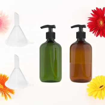 

2 Pcs Pump-bottle PET Reusable 500ml Pump Bottle Foaming Bottle with 2 Pcs Funnel for Outing
