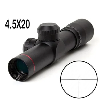 online Escopo De Rifle Compacto 4.5x20 Tactical Optical Sight Scope Ak74 Ak47 Ar15 Caça Vermelho Iluminado Mil Ponto Riflescope Sniper Ar