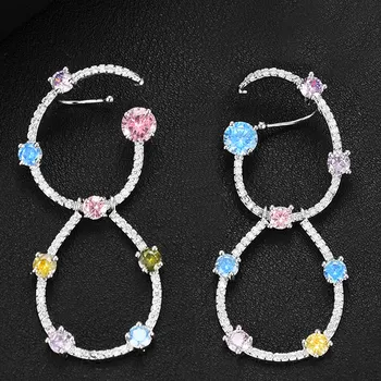 

GODKI 52mm Luxury Double Circle Full Micro Cubic Zircon DUBAI Wedding Party Earring Brincos boucle d'oreille 2020 Trendy BoheMIA