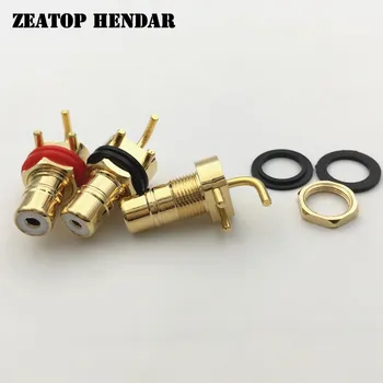 

20Pcs High quality HIFI Copper RCA Female Jack RCA Terminal Audio 3Pin PCB Board Socket Plug Connector New Type Gold Plated