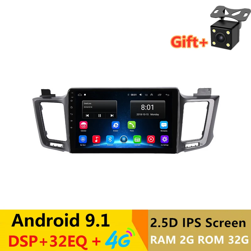 Excellent 10.1" Android 9.1 Car DVD Multimedia Player GPS For Toyota RAV4 2013 2014 2015  audio car radio stereo navigator bluetooth wifi 0
