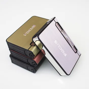 

1pc Portable windproof lighters Automatic aluminumx cigarette case