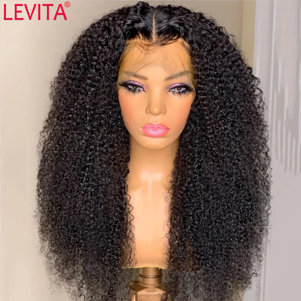 250 Density Brazilian Afro Kinky Curly Wig 13x4 Lace Frontal Wig Closure Wig 30 Inch Curly Lace Front Human Hair Wigs For Women