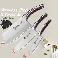 4Cr13 Chef Knife 7 inch Chinese Kitchen Knives Meat Fish Vegetables Slicing Knife Super Sharp Stainless Steel Kitchen Knife Set 1