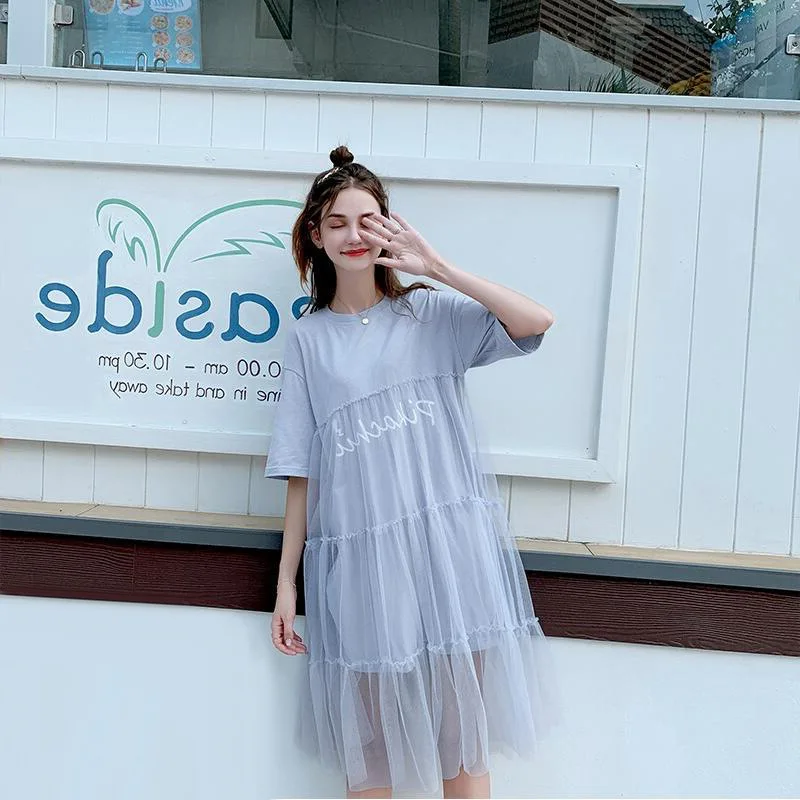 

2019 New Style Large Size Summer Wear for Women Chubby Dress Cover Meat Loose-Fit Western Style by Age Fat Mm Slimming Summer Sk