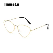Imwete оправа для очков в стиле кошачьи глаза женские мужские классические прозрачные металлические очки женские прозрачные линзы оправы для очков унисекс