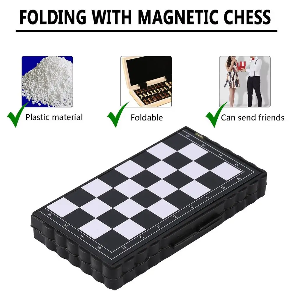 Hot Sale New Magnetic Chessboard Game Wallet Appearance Portable Folding Travel Family Party Chess Set International Chess Game