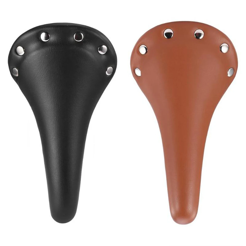 Vintage Bike Seat Bike Saddle Cushion Water Resistant for Road Bike Racing Bike Outdoor Sports - Black&Brown