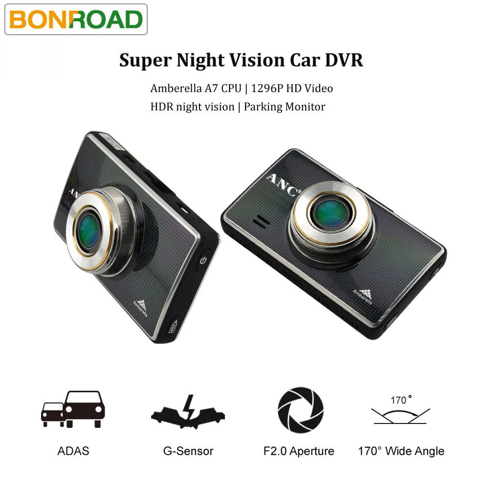 

Bonroad Night Vision Car Camera with logger Video Recorder Dash Camera high G-sensor Car DVR Recorder 170 Degree