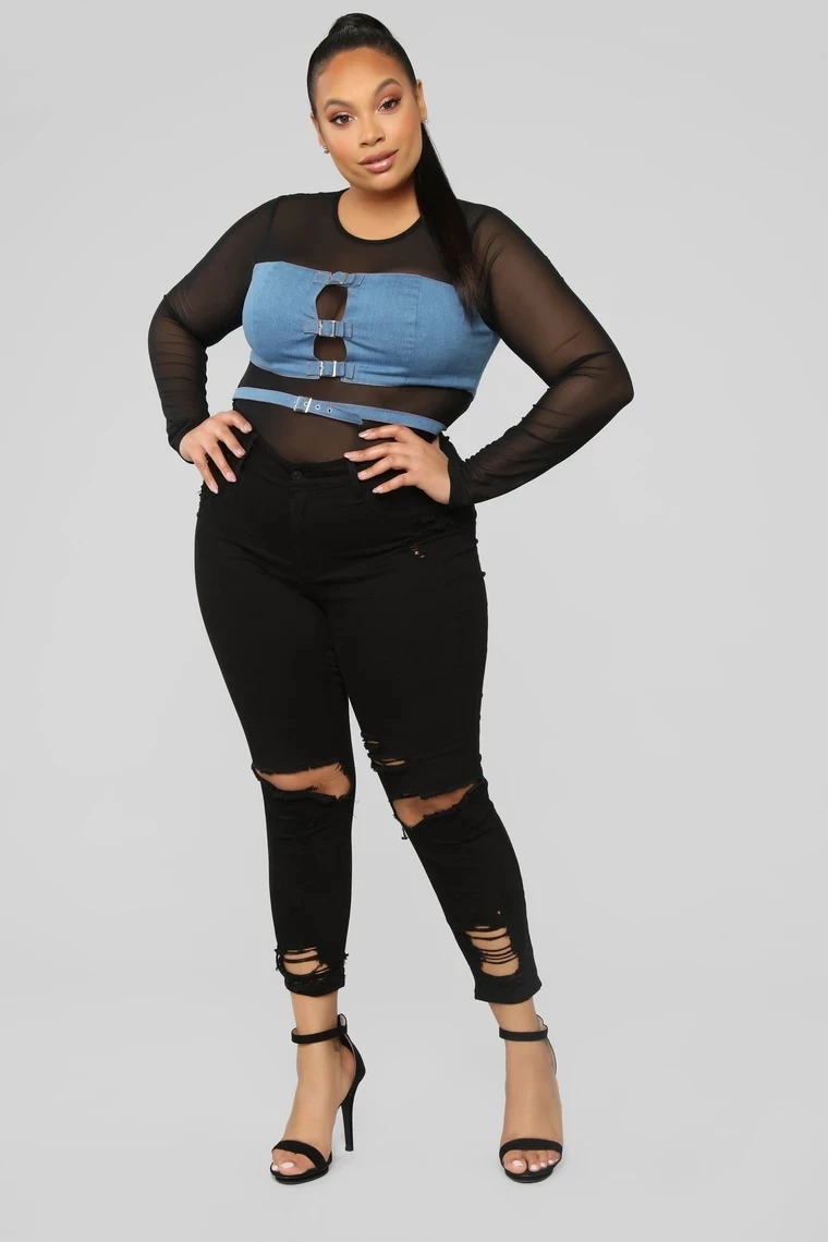Сексуальный женский джинсовый комбинезон в стиле пэчворк, Облегающий комбинезон, сетчатый комбинезон, трико, топы, комбинезон с длинным рукавом, боди, короткий комбинезон