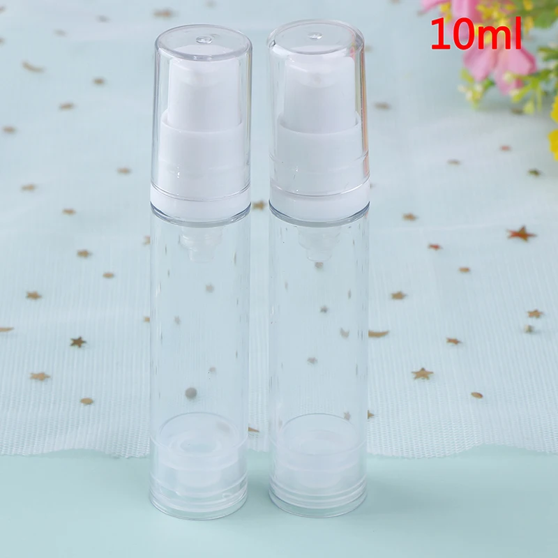 10ml D White 2 шт. 5/10/15 мл, прозрачный, для путешествий, пустой безвоздушный флакон для вакуумного насоса бутылки многоразового Пластик бутылка для лосьона - Цвет: 10ml D White