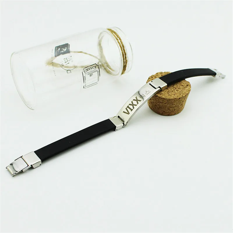 

Kpop VIXX Silicone Titanium Steel Bracelets For Women Men Jewelry Couple Bracelet Pulseras Friends Gift