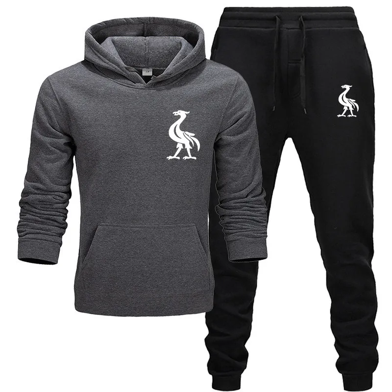 

Printed pattern autumn and winter hot sale men's pullover hoodie + pants casual sportswear men's sportswear tracksuit