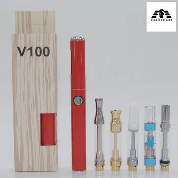 

10pcs CBD Battery 510 Thread USB Charging Vape Pen 650mah V100 Preheat Battery for Thick Oil Cartridges Atomizer Kit SUB TWO