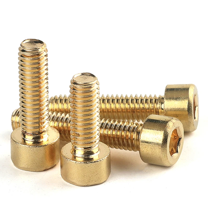 Pure Brass Hex Hexagon Socket Cap Head Screws [ M2 M2.5 M3 M4 M5 M6 M8 M10 M12 ] Allen Copper Machine Bolts Cup Head C006 DIN912