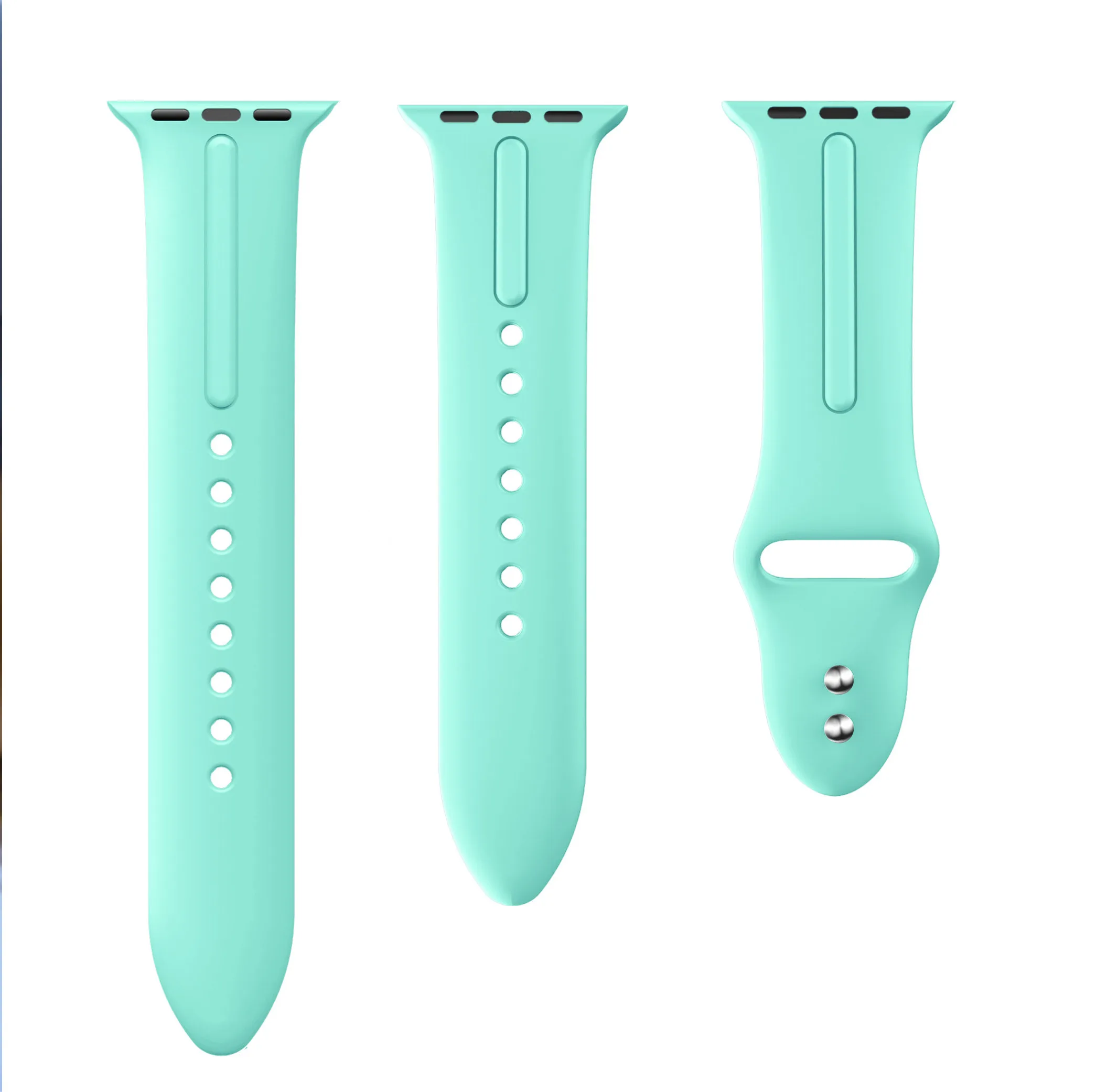 Mint Green Yayuu 2 шт. спортивный силиконовый ремешок для apple watch серии 1/2/3/4 38/42 мм, ремешок для часов, умные часы сменный ремешок на запястье браслет - Цвет: Mint Green