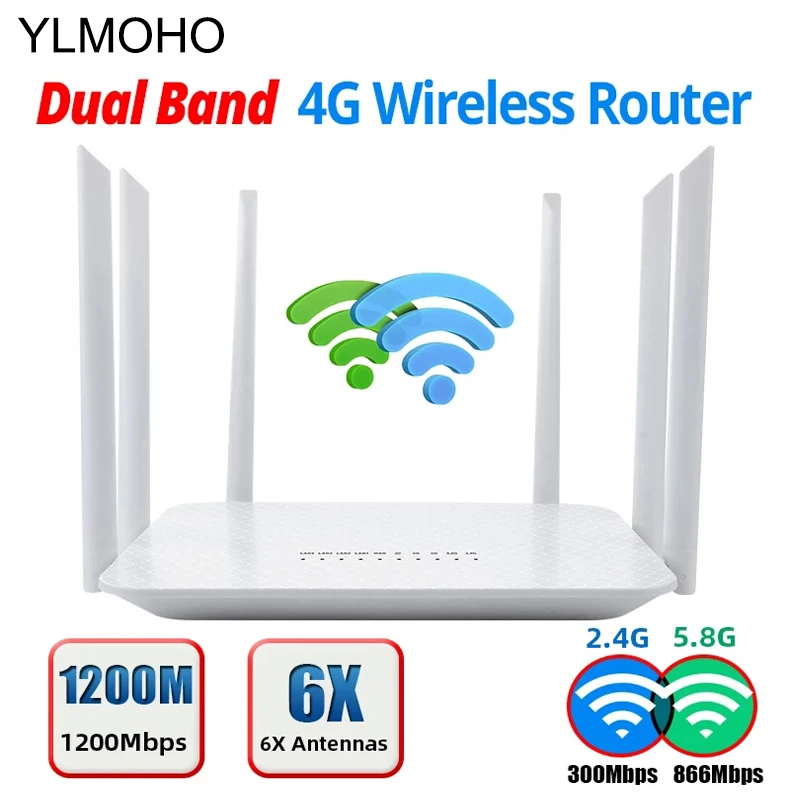 YLMOHO 4G Wi-Fi роутер беспроводной CPE шлюз двухдиапазонный B7 B28 2 300 Мбит/с 5 8G 866