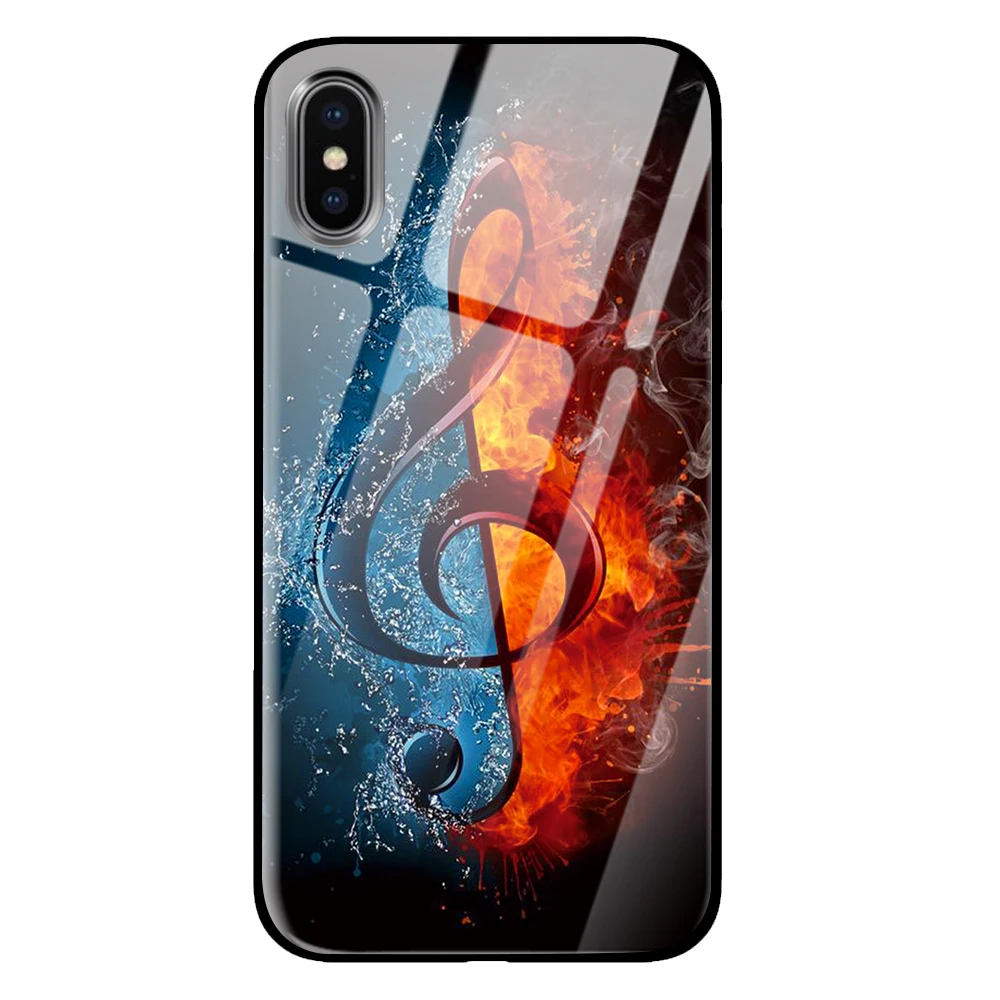 Чехлы для телефонов со льдом и огнем из закаленного стекла для iPhone 5 5S SE 6 6s 7 8 Plus X XS Max XR задняя крышка - Цвет: 6