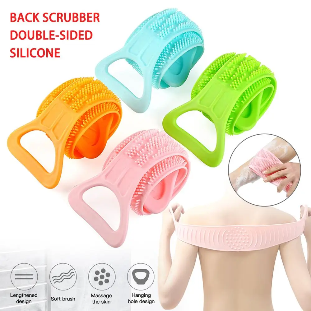 

Silicone Rubbing Towel Long Bath Towel Pull Back Strap Wash Scrubber Exfoliating Scrub Silicone Wash Bath Brushes Sponges Scrub