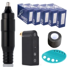 Профессиональный набор для татуировки, роторная ручка, набор для мини-татуировки, блок питания, картридж, игла для татуировки, боди-арт