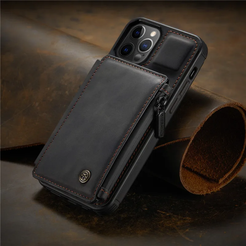 Flip Wallet Leather Card Slot For iPhone 12 Pro Max Mini Case Shockproof Phone Cases Silicon back Cover Coque Funda kickstand