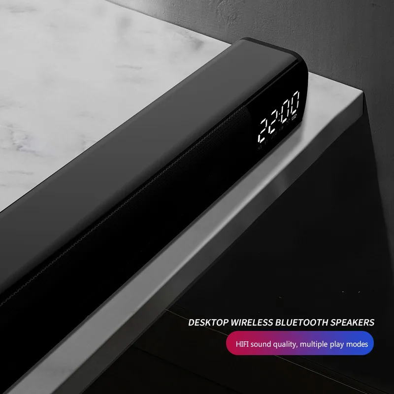 10W Bluetooth Speaker Surround Stereo Wireless Speaker Support Call TF CardTM NFC Function Clock Alarm USB TUX Audio Input
