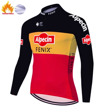 

2020 pro team alpecin fenix long sleeve cycling jersey men Winter Thermal Fleece cycling clothing Men maglia ciclismo uomo