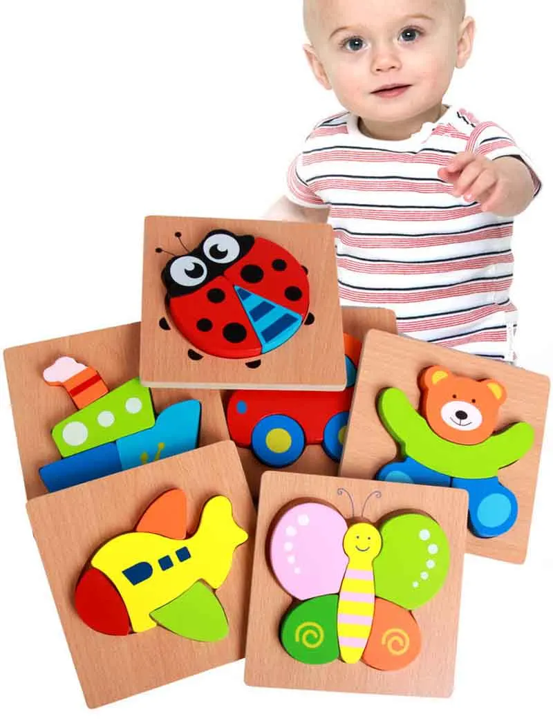 Утолщенная деревянная игрушка 3D Пазлы детские игрушки lntellectual Development мальчики девочки детские игрушки головоломка развивающий подарок