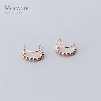 

Mocanie New Arrival 3 Color Lovely Light Beads Geometry Line Clips Earring for Women Korea Style Fine Jewelry No Pierce Ears