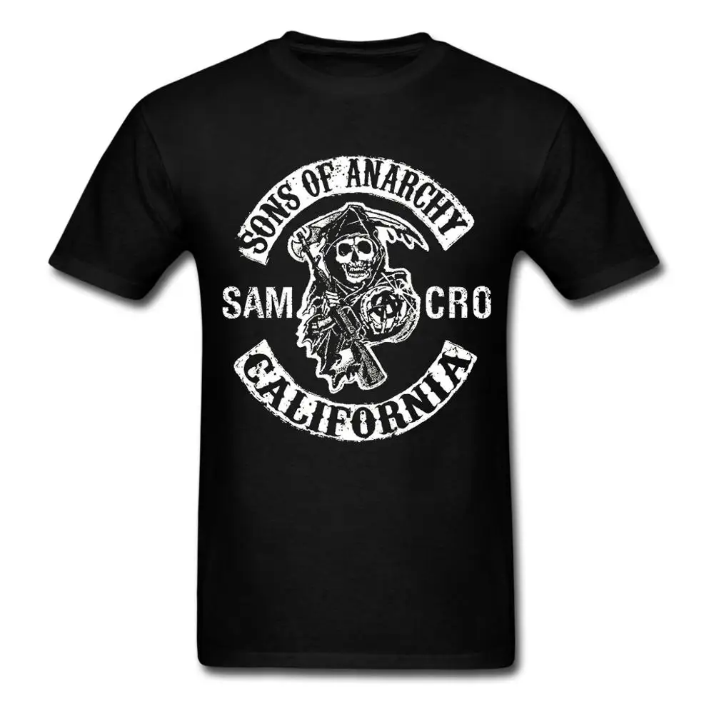 Мужская хлопковая футболка SOA Sons of анархия Классическая с принтом высокой
