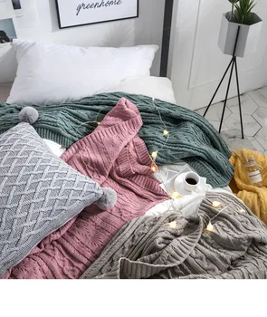 

Super soft knitted blanket airplane sofa office children blanket towel travel portable car travel cover blanket