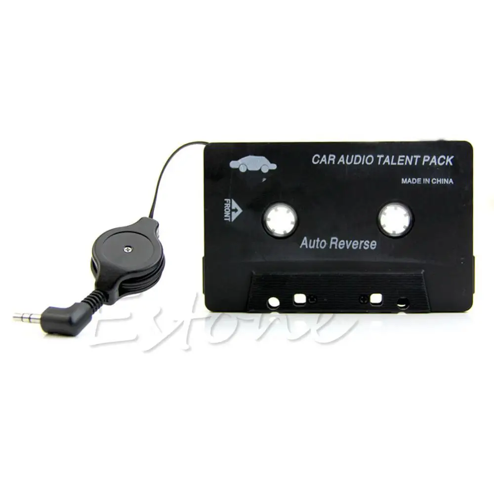 Черный 3,5 мм Aux Кассетный автомобильный аудио стерео адаптер для iPod iPhone MP3 CD плеера 77UA - Цвет: Черный