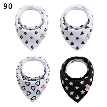 

2019 NEW !! Baby bib bandana pattern / Black triangle and heart and five-star and square shape